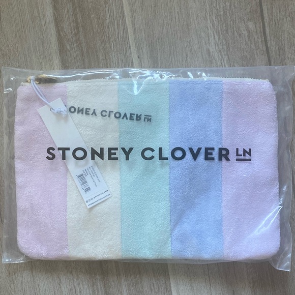 NWT Stoney Clover Ln terry color block flat pouch - Picture 1 of 2